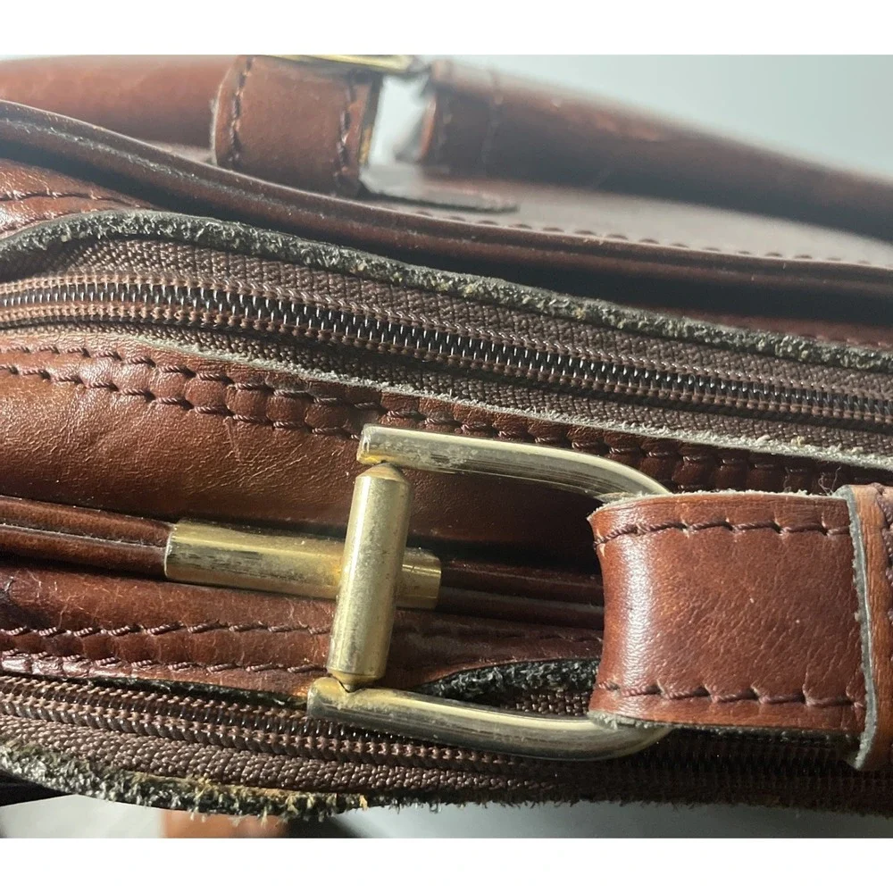 Men's Leather Briefcase Messenger Satchel Bag